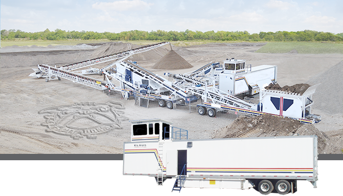 elrus crushing and screening spread with control trailer
